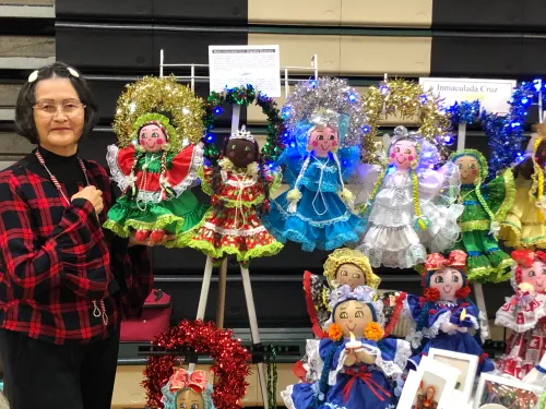 Inmaculada Cruz at holiday market